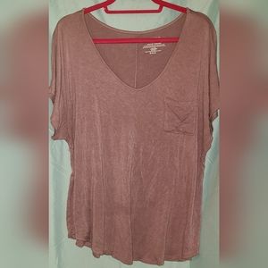 EUC- Women's Plus SS Flowy Shirt